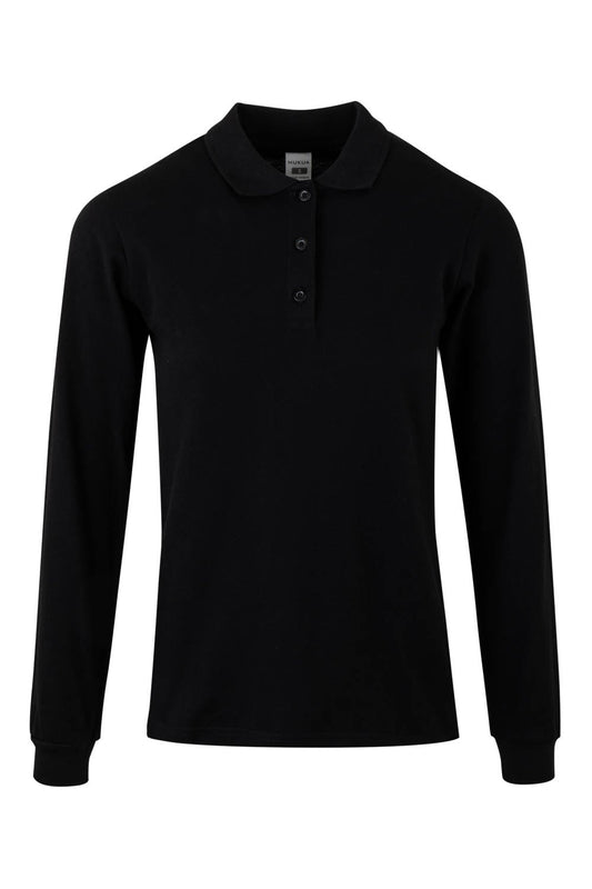 Tricou polo bumbac 200g dama maneca lunga negru Hobart Woman