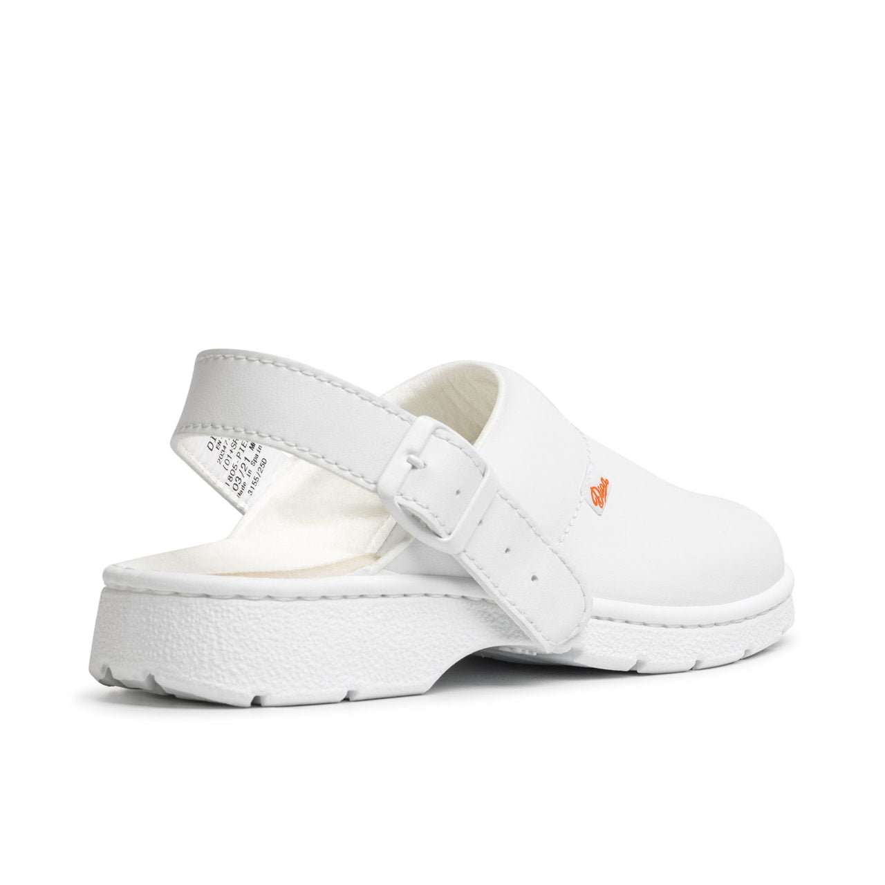 Saboti medicali antiderapanti din piele cu bareta albi PIEL-A