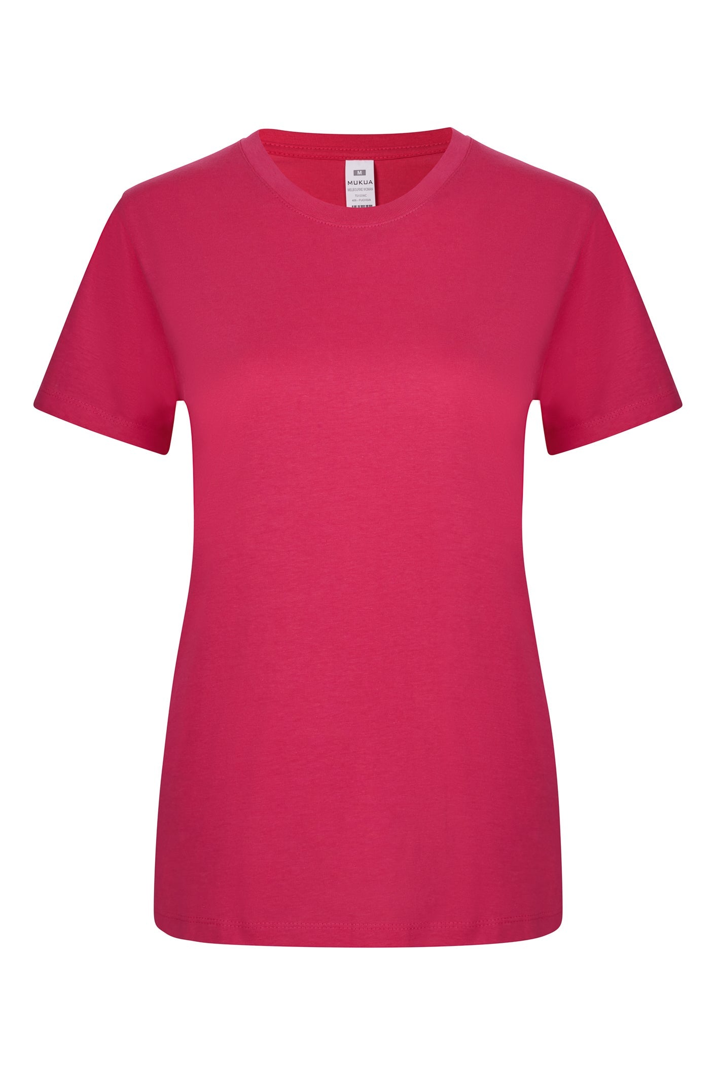 Tricou jersey tubular simplu 155g dama maneca scurta fucsia Melbourne Woman