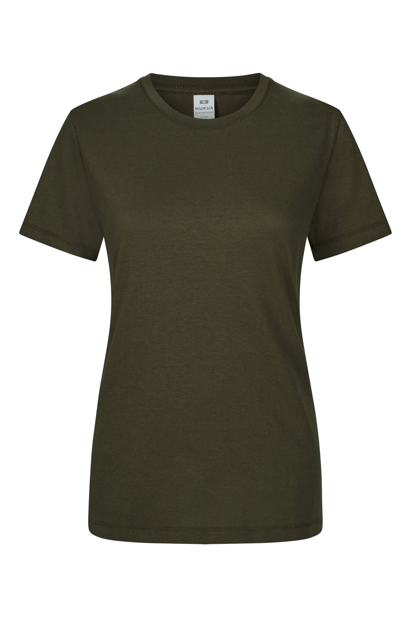 Tricou jersey tubular simplu 155g dama maneca scurta verde kaki Melbourne Woman