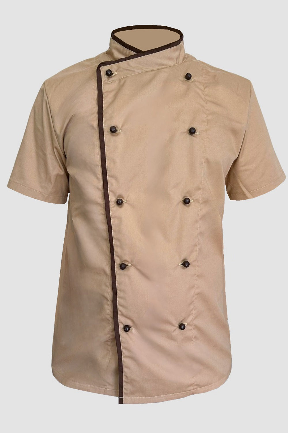 Tunica bucatar bej-maro unisex maneca scurta tercot 165g Edgar
