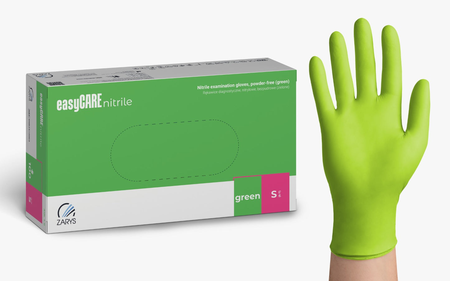 Manusi nitril nepudrate verzi 3.5g easyCare 100buc
