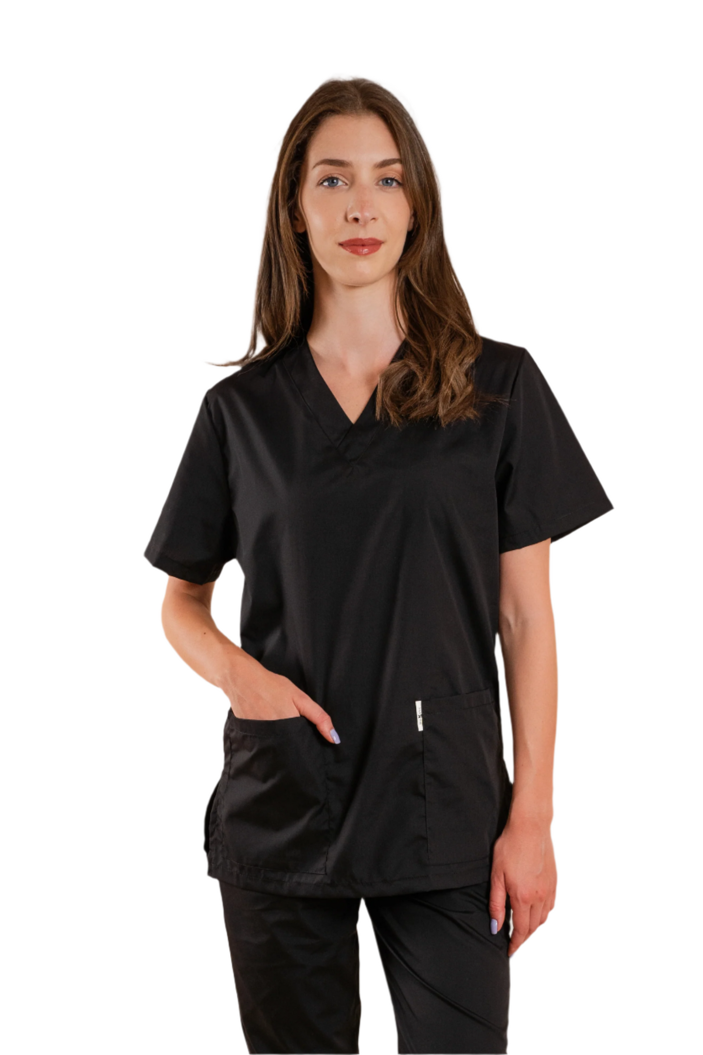 Bluza medicala neagra unisex poplin 115gr Albert