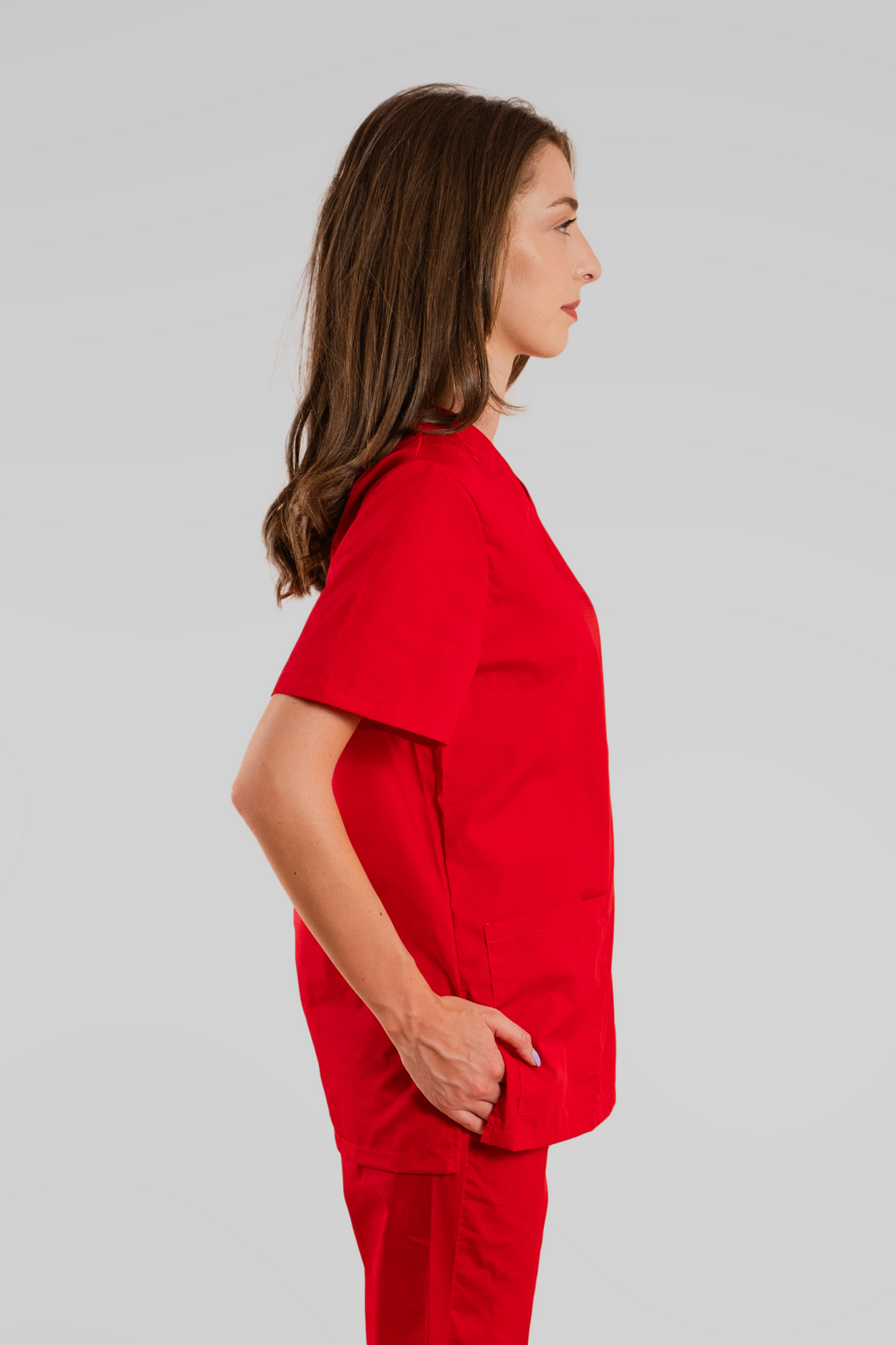 Bluza medicala rosie unisex poplin 115gr Albert