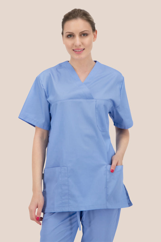 Bluza medicala tercot 160g albastru medical unisex Angel