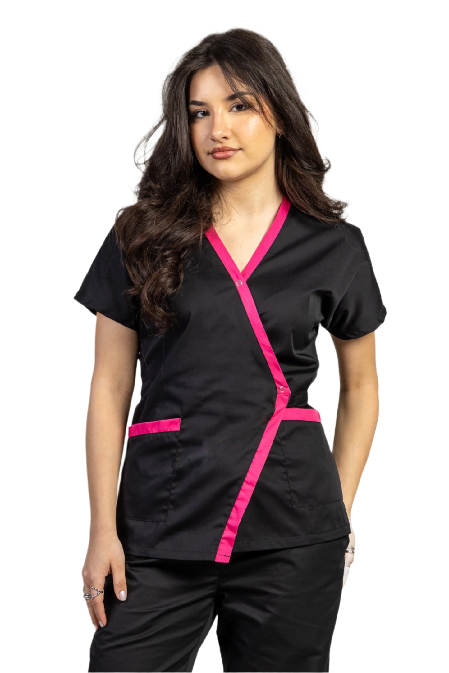 Halat de lucru kimono negru/Cilcam dama tercot 165g Kim