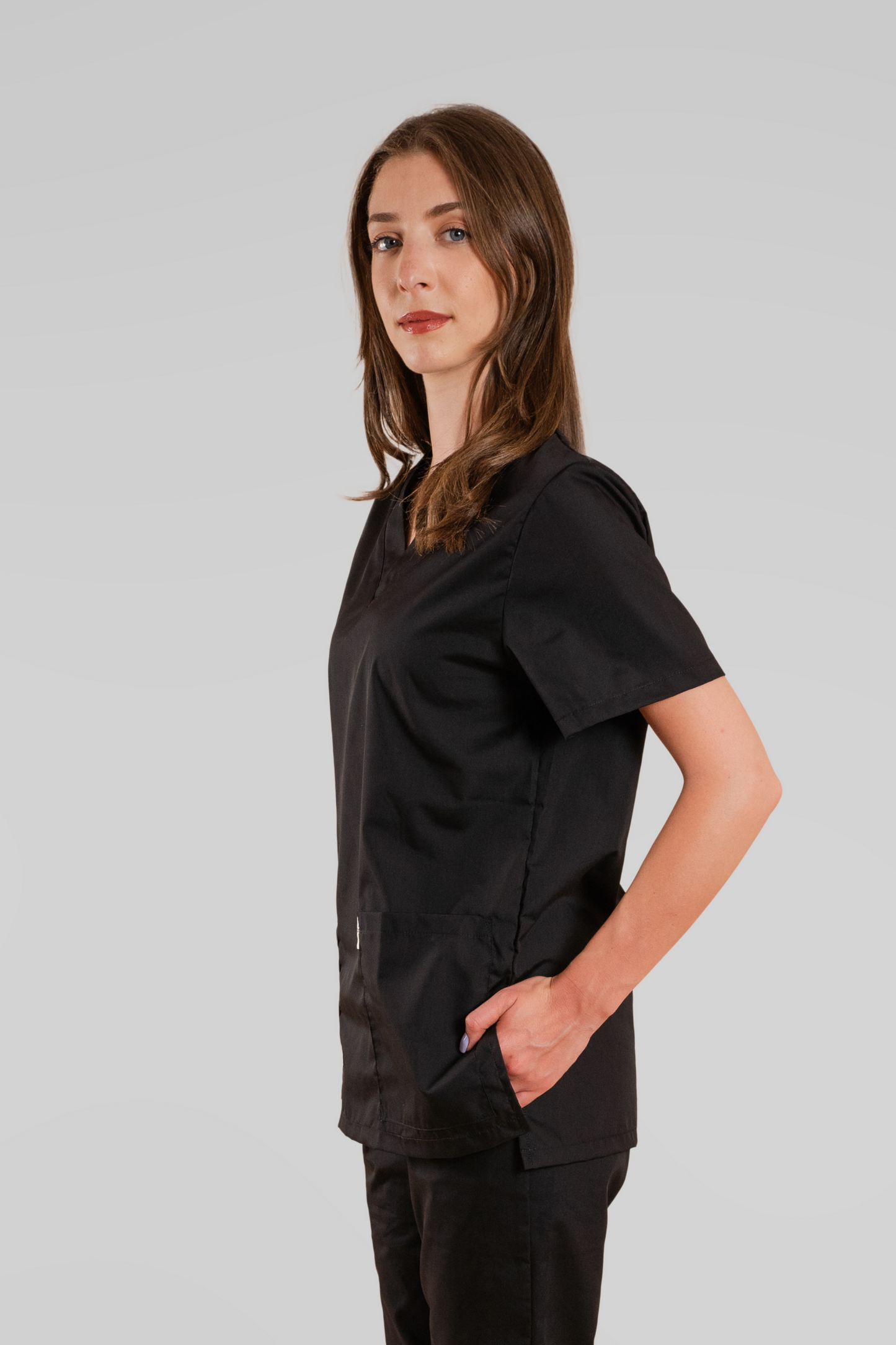 Bluza medicala neagra unisex poplin 115gr Albert