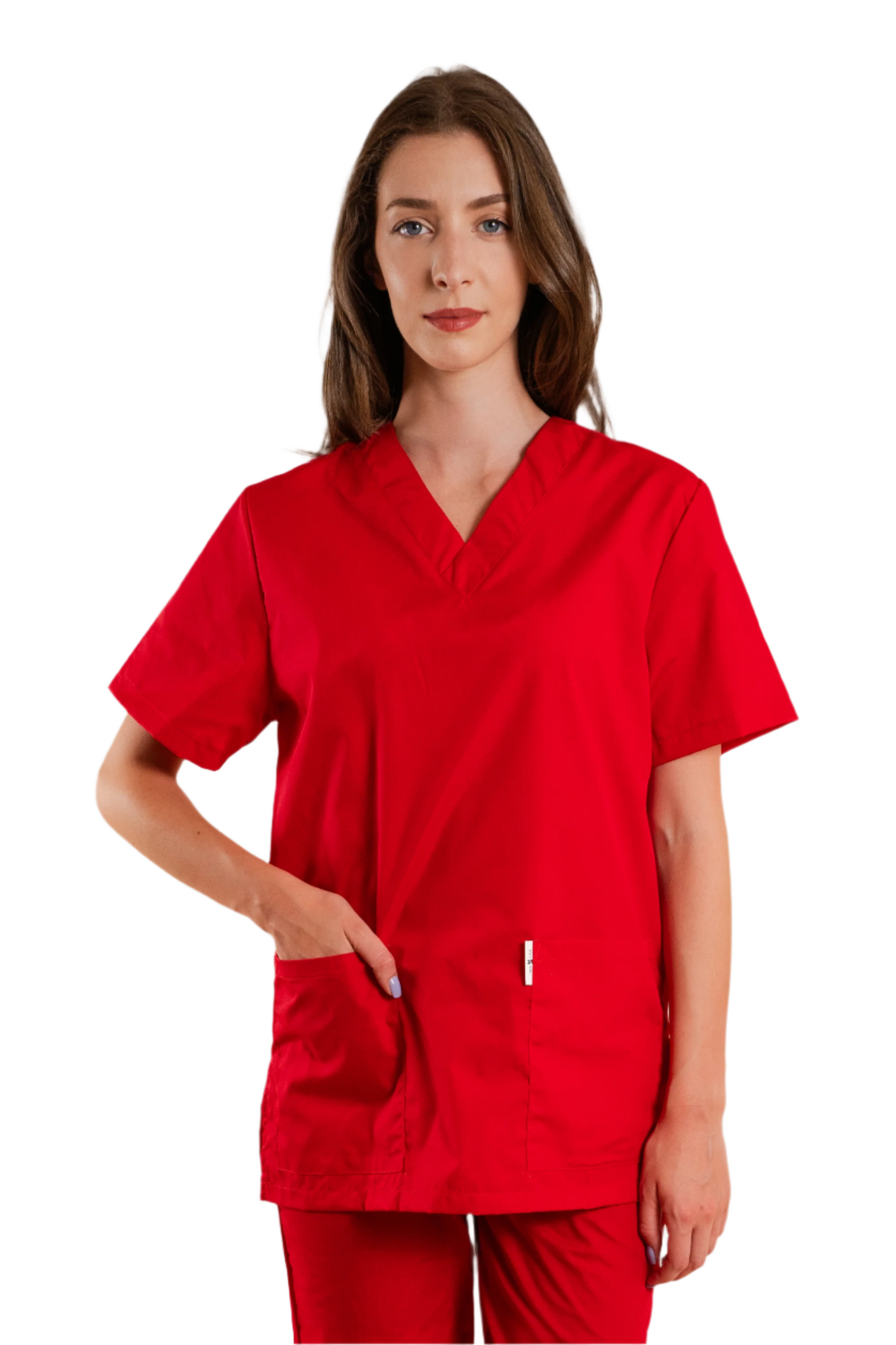 Bluza medicala rosie unisex poplin 115gr Albert