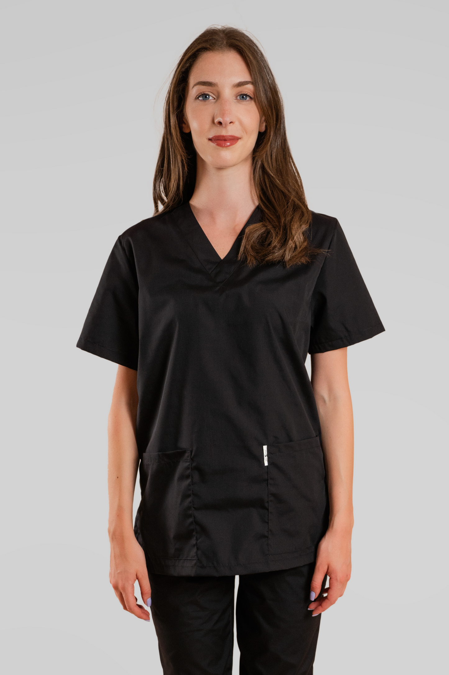 Bluza medicala neagra unisex poplin 115gr Albert