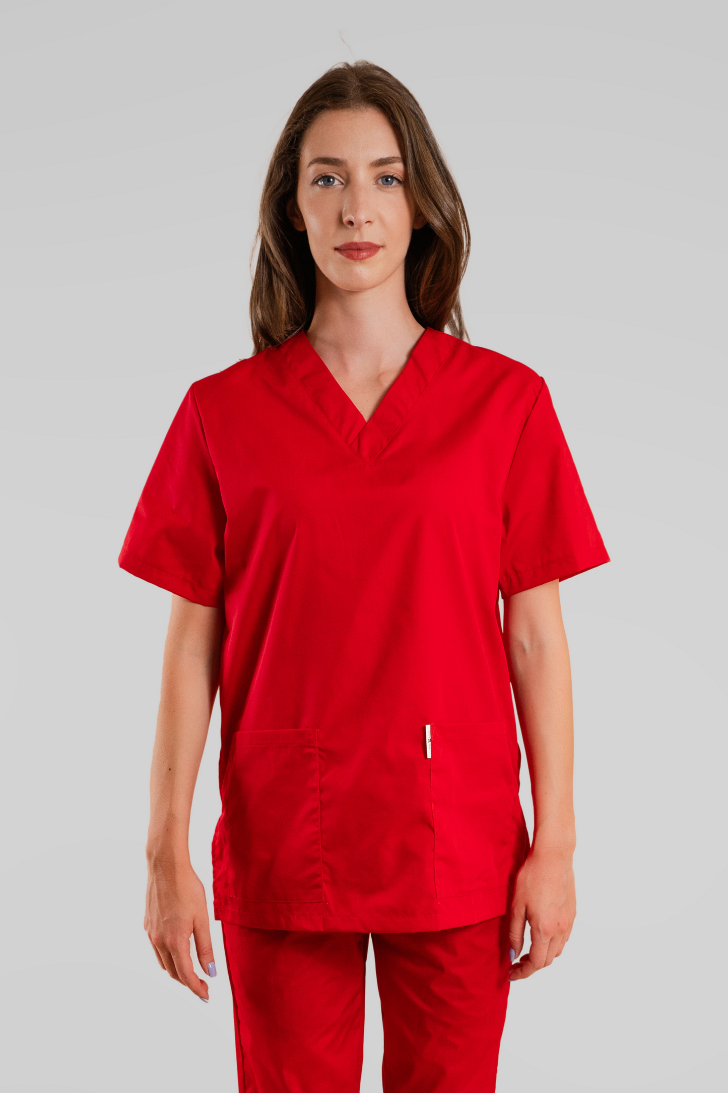 Bluza medicala rosie unisex poplin 115gr Albert