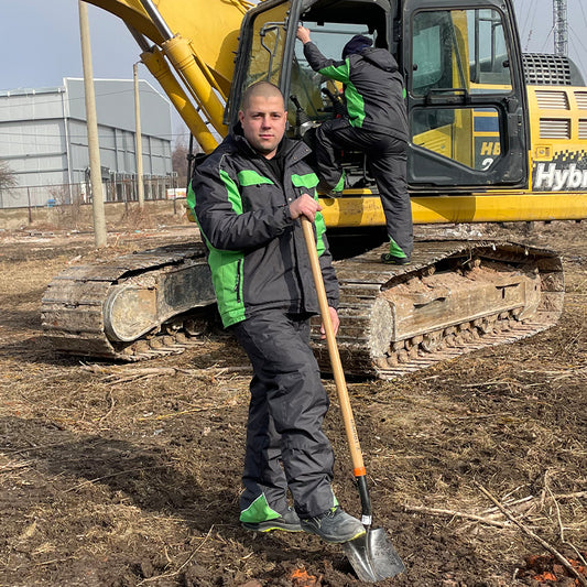 Costum de iarna poliester gri/verde barbat Braver