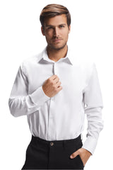 Camasa alba barbat bumbac cu elastan 140g Moscu