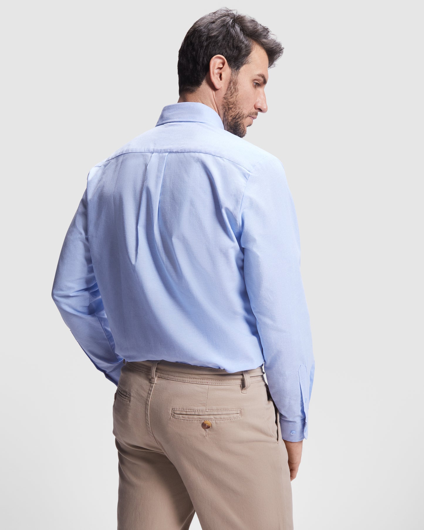 Camasa bleu barbat poplin 140g Oxford