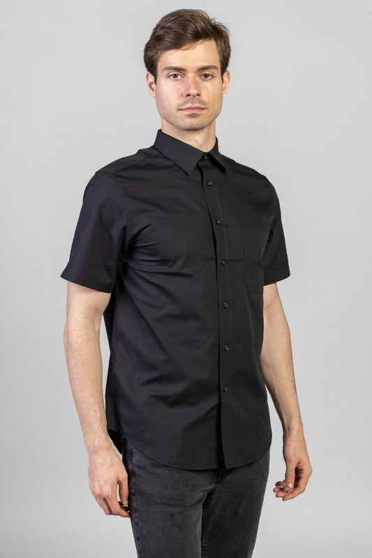 Camasa neagra barbat bumbac 120g Chic