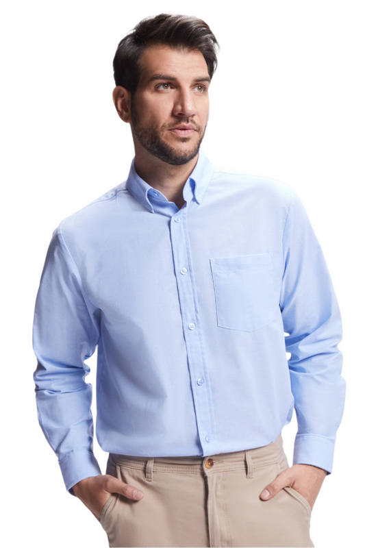 Camasa bleu barbat poplin 140g Oxford