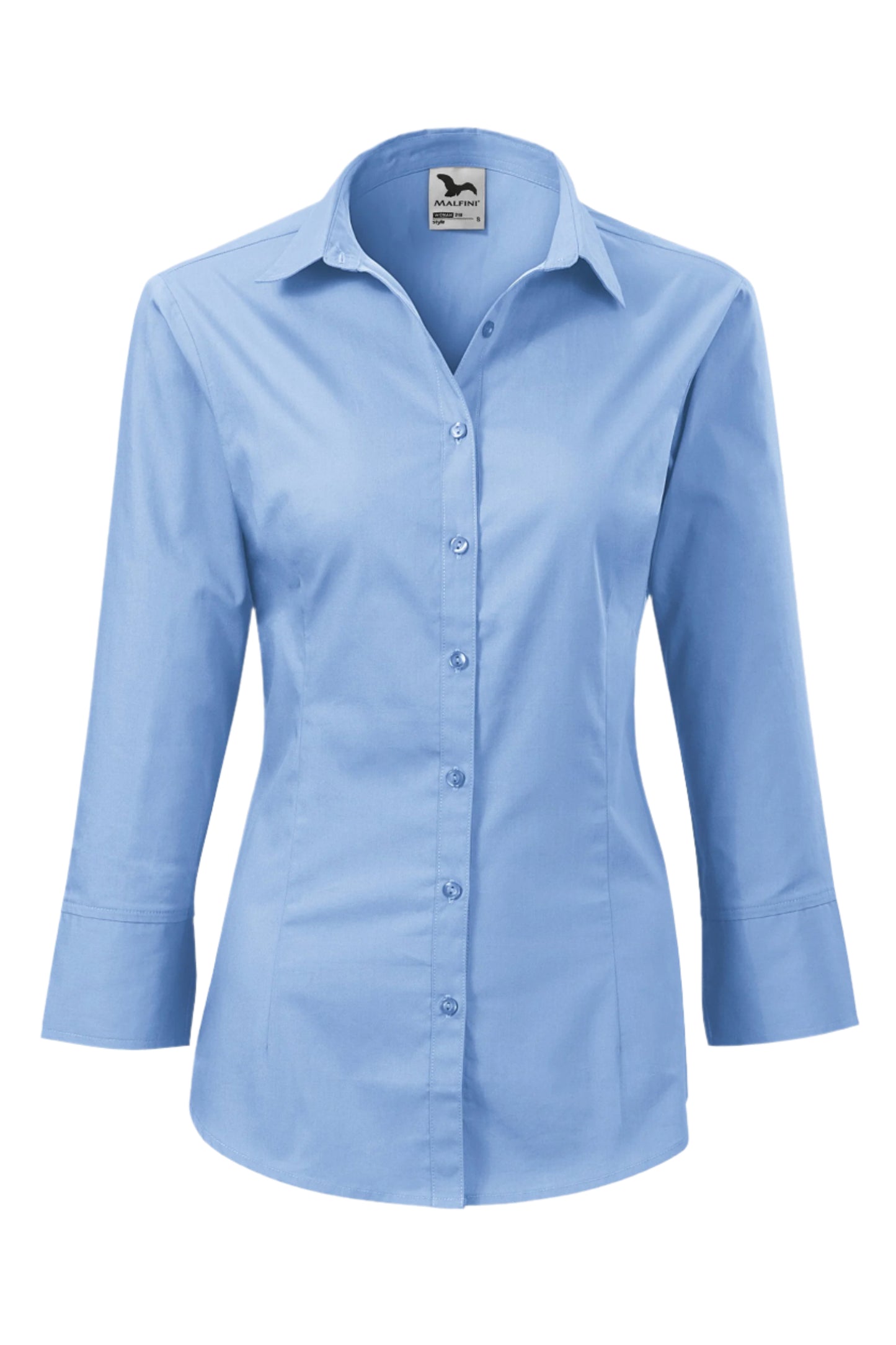 Camasa bleu dama maneca lunga bumbac 125g Style LS