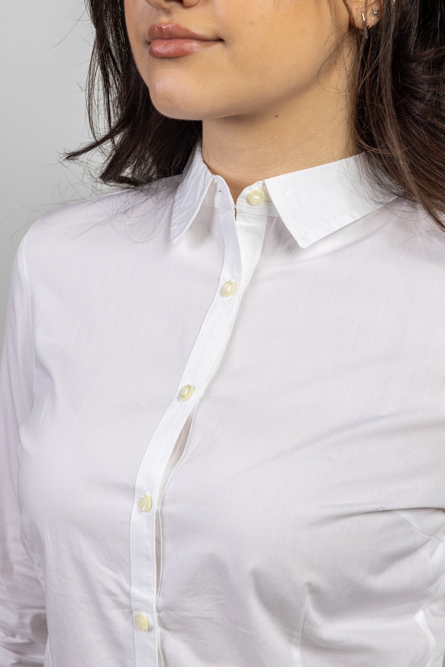 Camasa alba dama maneca lunga bumbac 125g Style