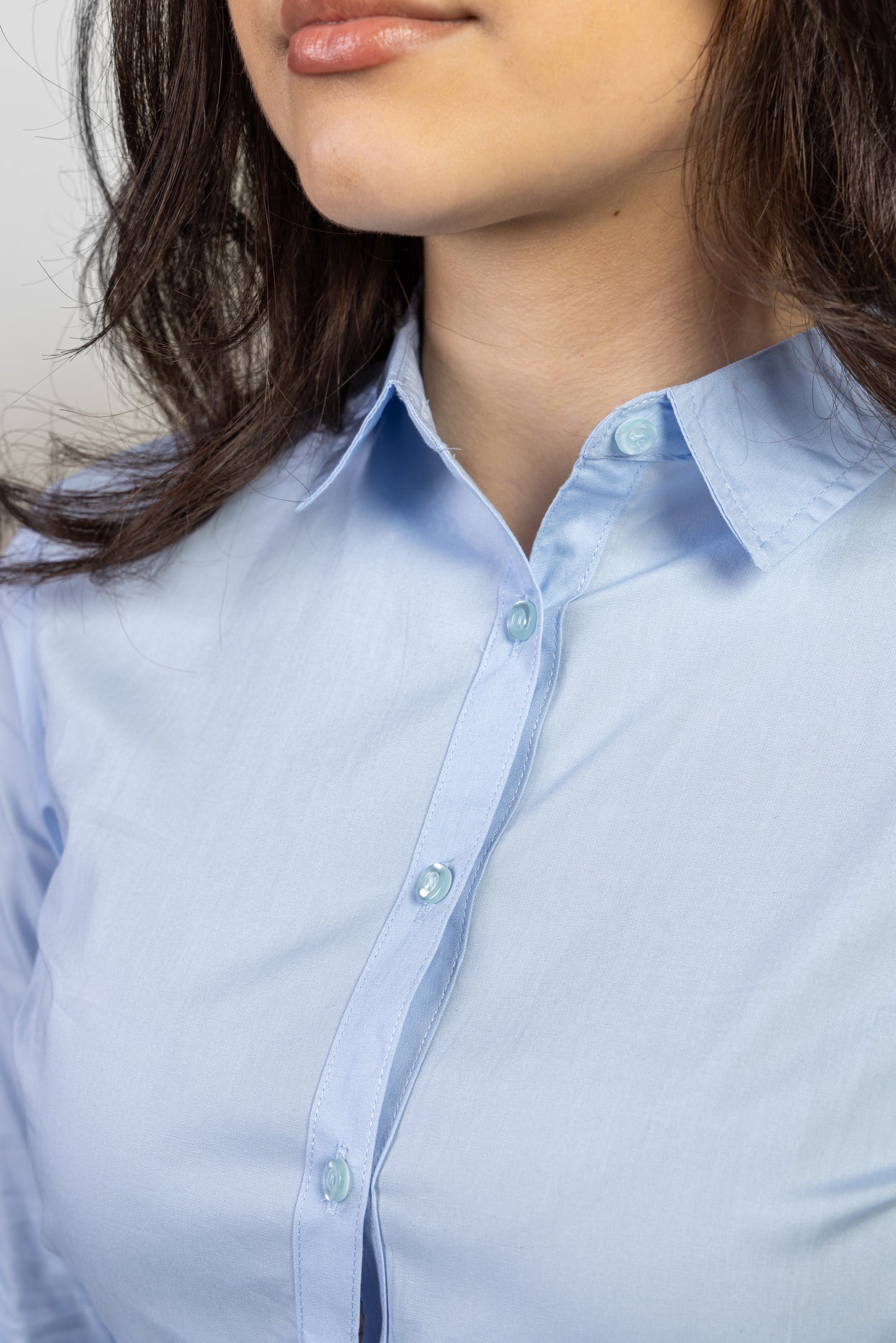 Camasa bleu dama maneca lunga bumbac 125g Style LS