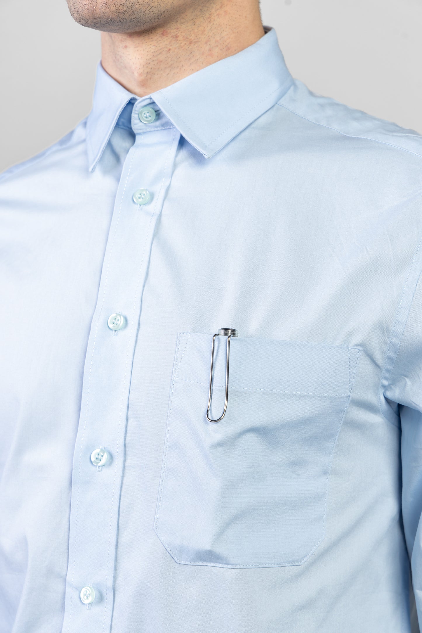 Camasa bleu barbat maneca lunga bumbac 120g Style LS