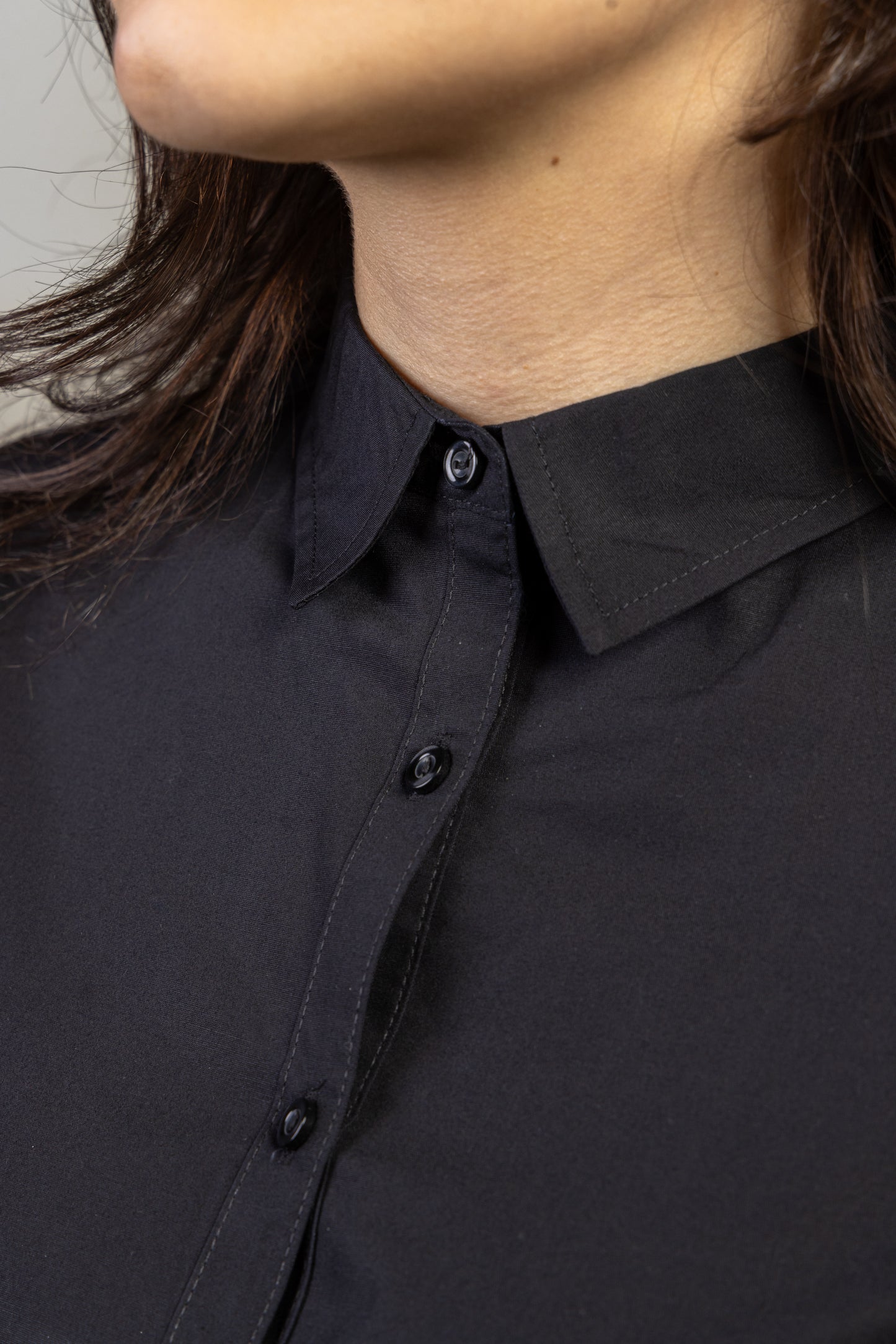 Camasa neagra dama maneca lunga bumbac 125g Style