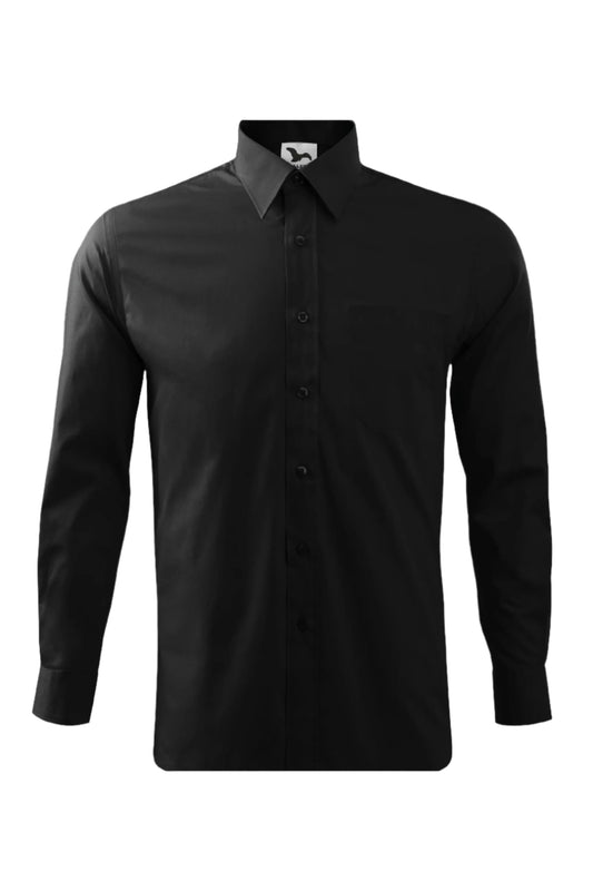 Camasa neagra barbat maneca lunga bumbac 120g Style LS