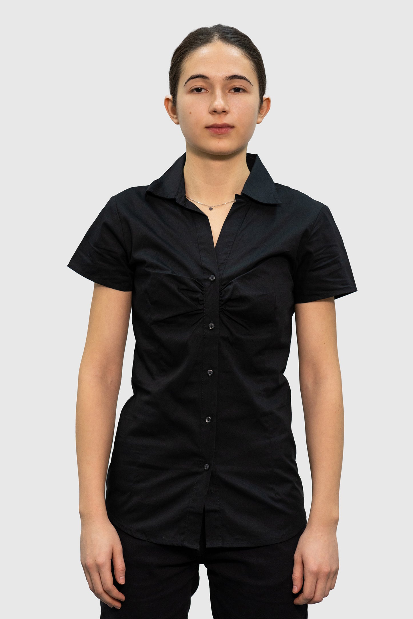 Camasa neagra dama bumbac 120g Chic