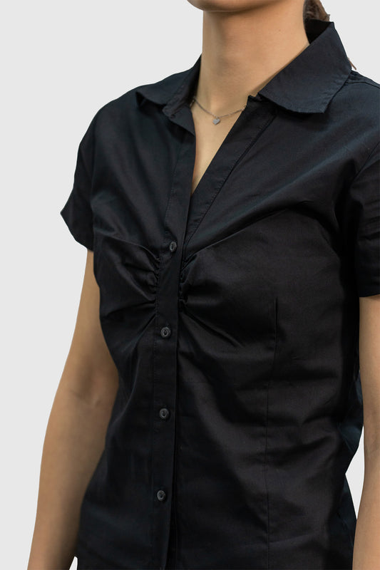 Camasa neagra dama bumbac 120g Chic