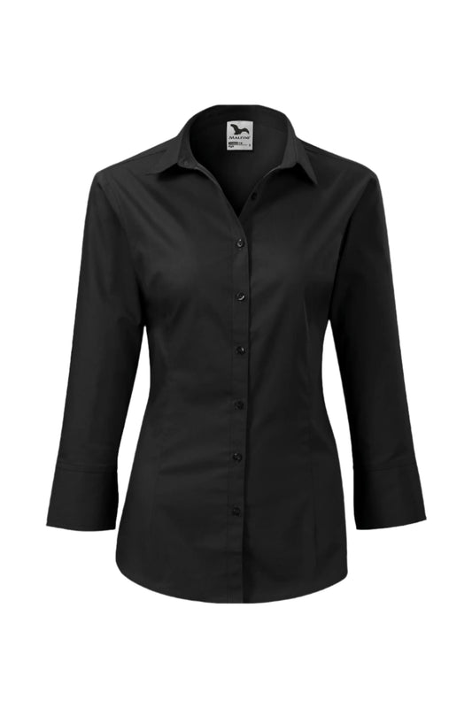 Camasa neagra dama maneca lunga bumbac 125g Style
