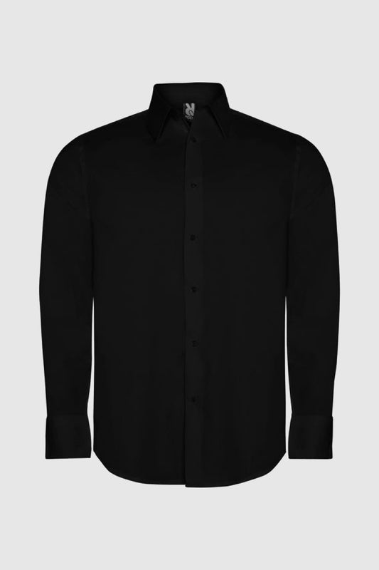 Camasa neagra barbat bumbac cu elastan 140g Moscu