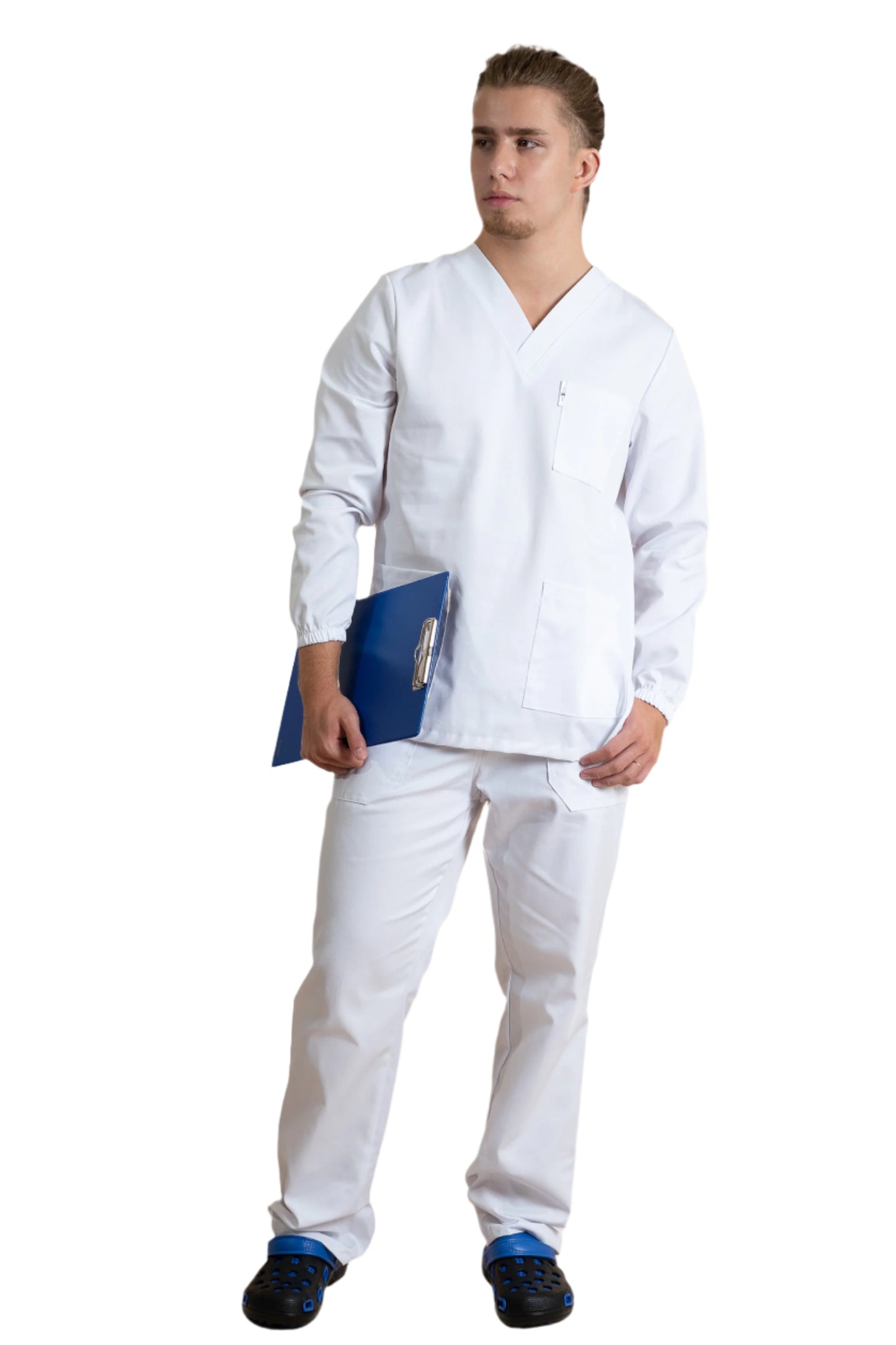 Uniforma de lucru alba unisex tercot 195g Pluto