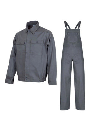 Costum salopeta gri unisex bumbac 260g Mex