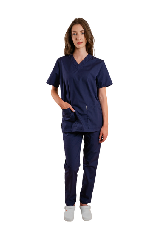 Bluza medicala bleumarin unisex poplin 115gr Albert