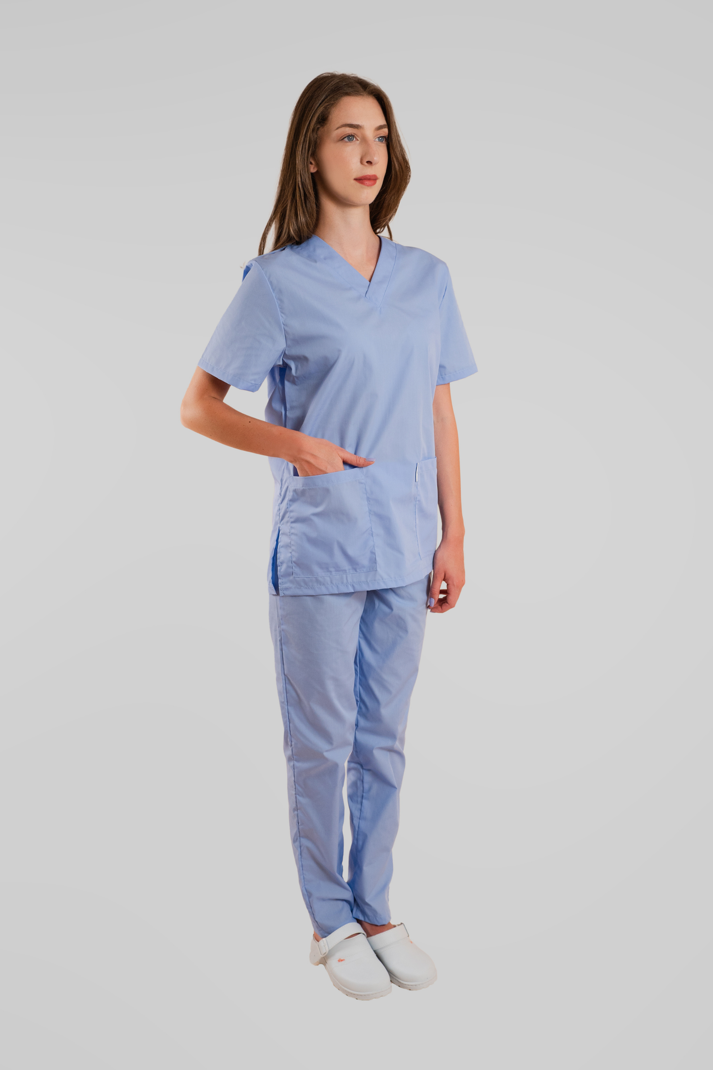 Pantaloni medicali bleu unisex poplin 115gr Albert