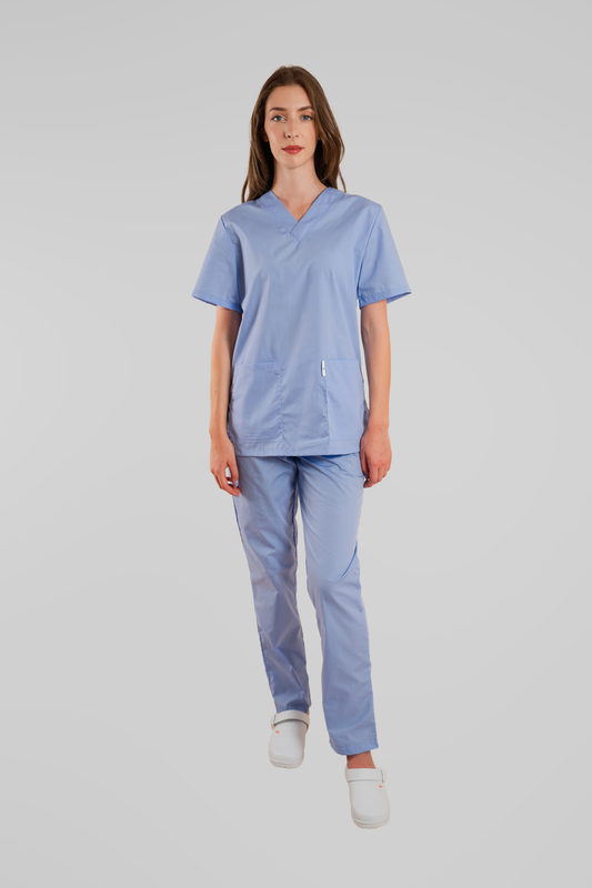 Bluza medicala bleu unisex poplin 115gr Albert
