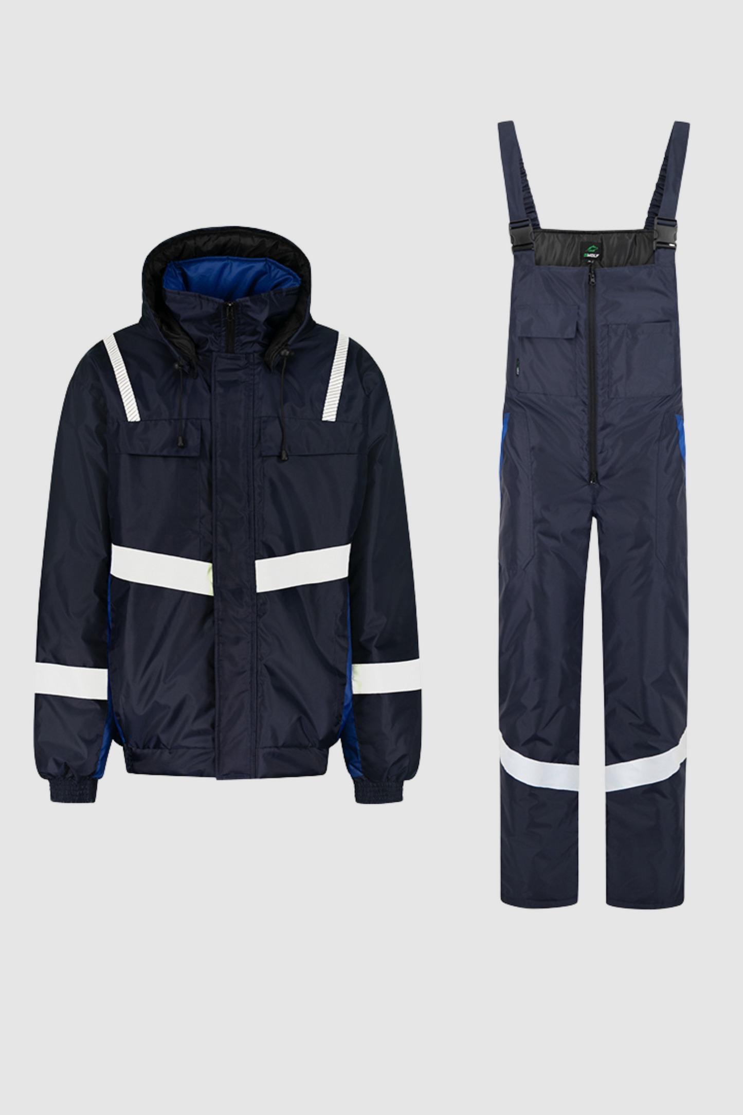 Costum iarna impermeabil matlasat reflectorizant Oxford bleumarin Atom