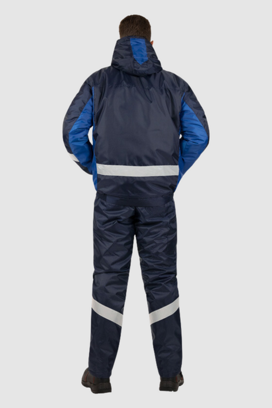 Costum iarna impermeabil matlasat reflectorizant Oxford bleumarin Atom