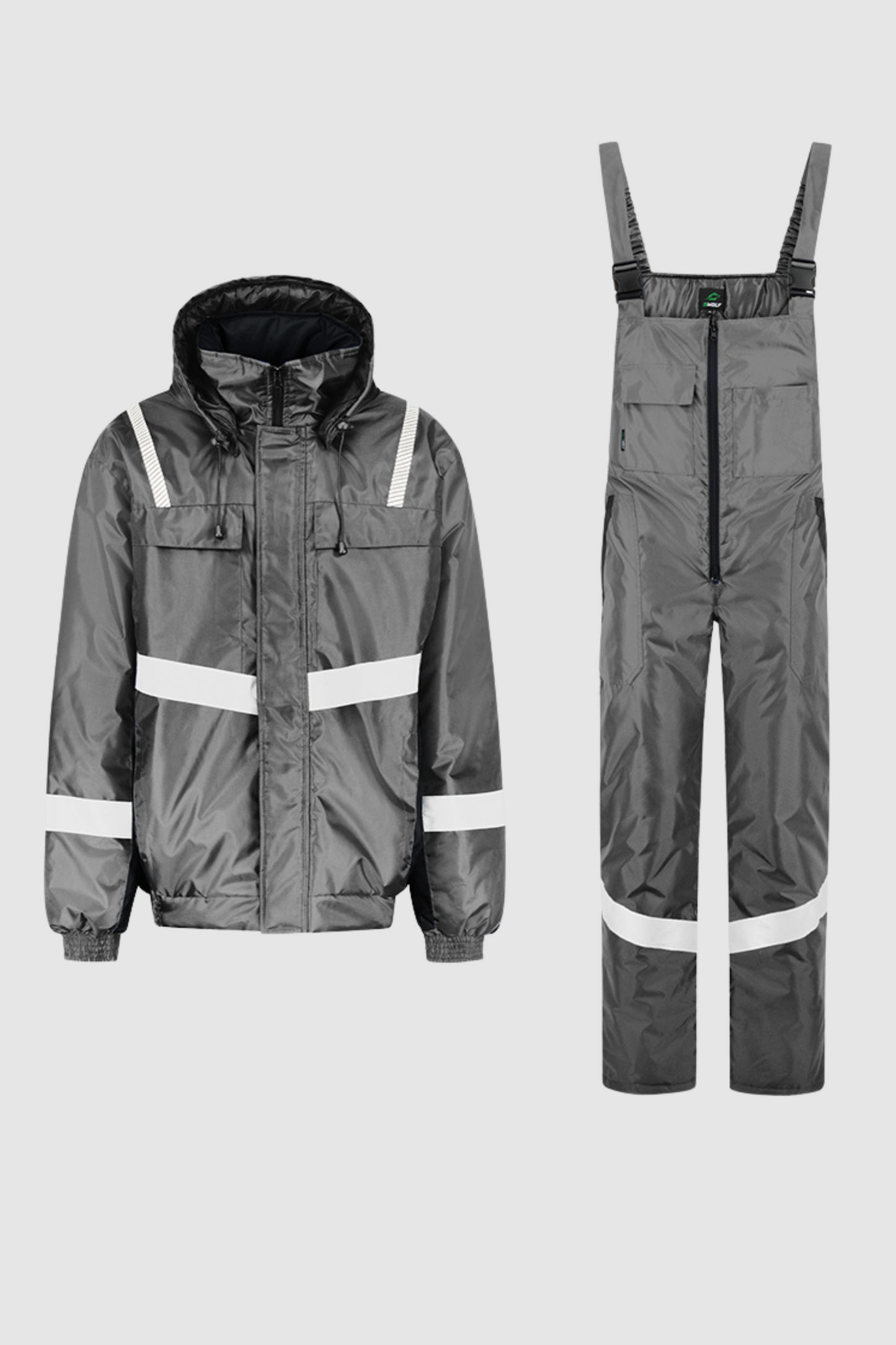 Costum iarna impermeabil matlasat reflectorizant Oxford gri Atom