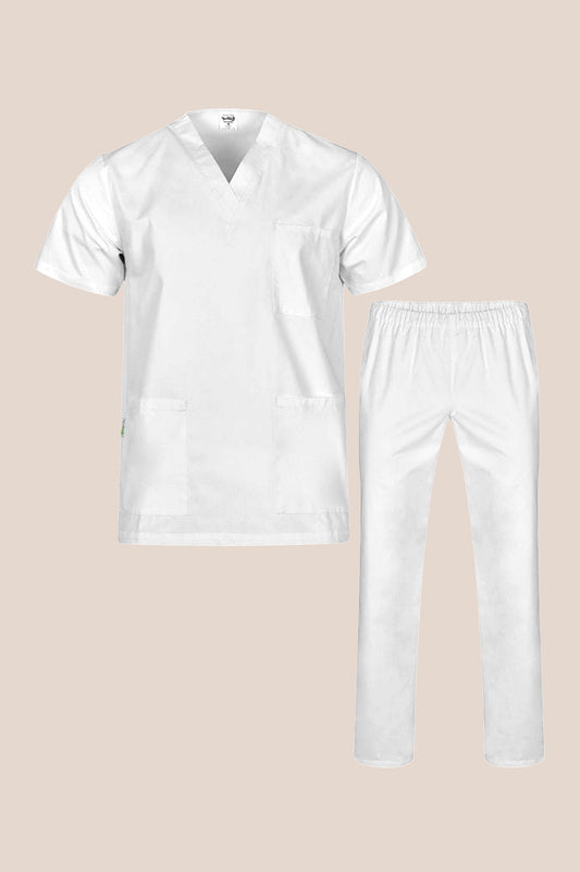 Costum medical tercot 180g alb unisex Colombo