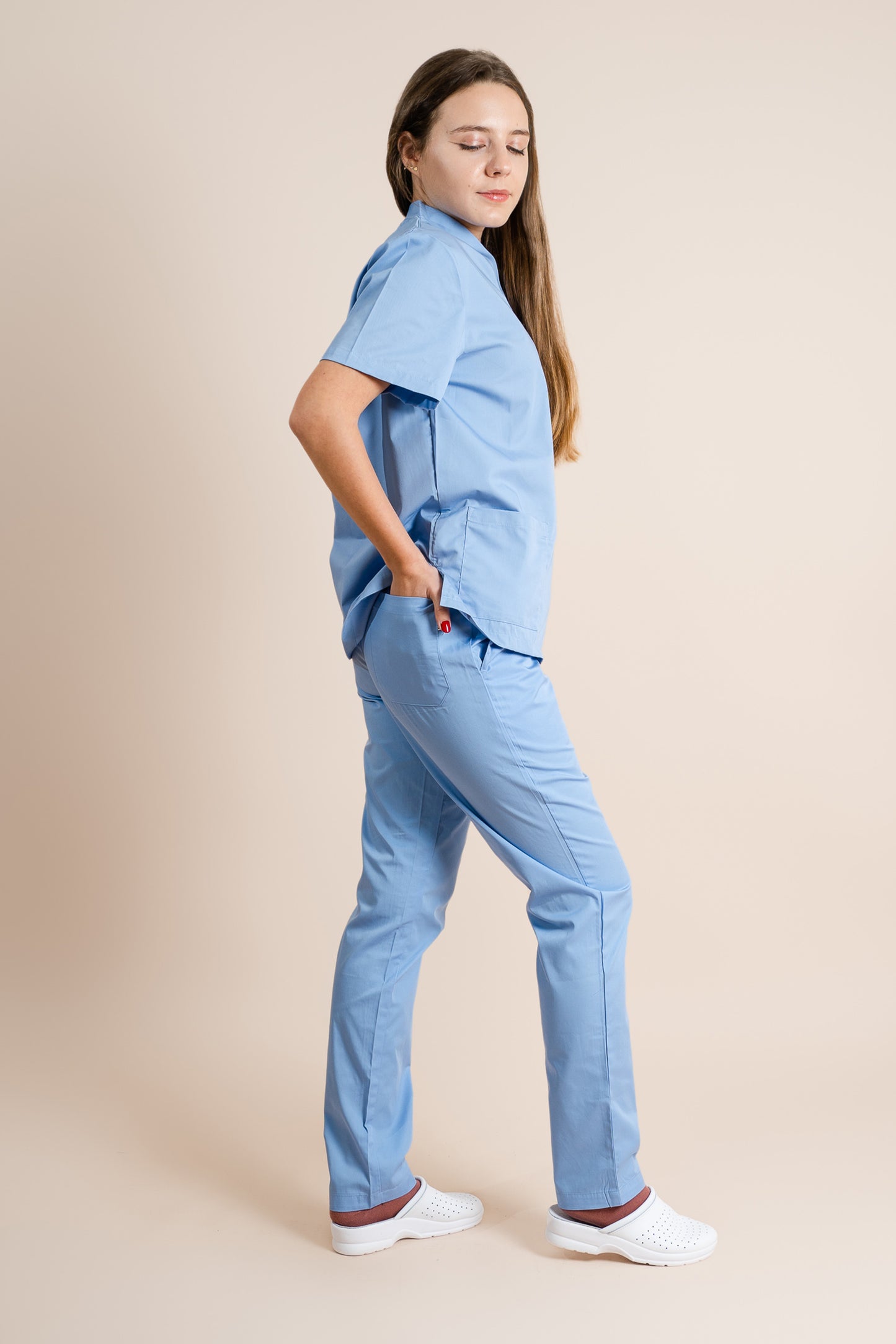 Costum medical tercot 110g albastru medical unisex Cesare