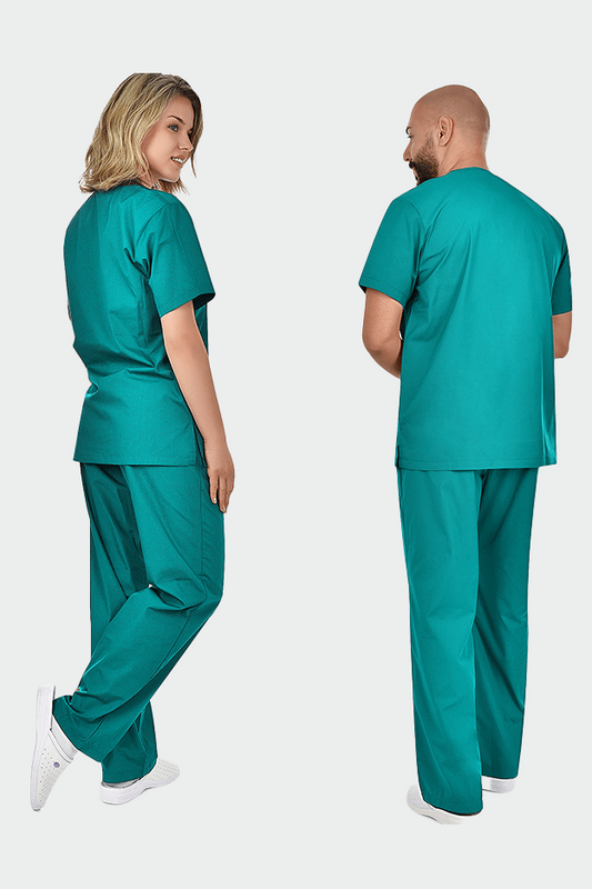 Costum medical tercot 110g verde turcoaz unisex Cesare