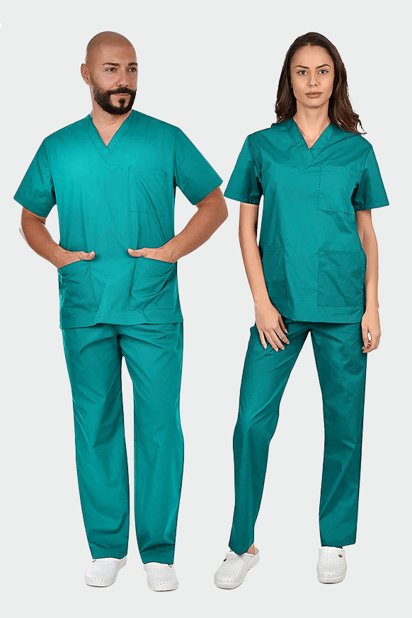 Costum medical tercot 110g verde turcoaz unisex Cesare