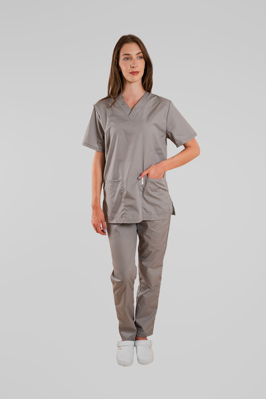 Costum medical unisex poplin 115g gri Albert