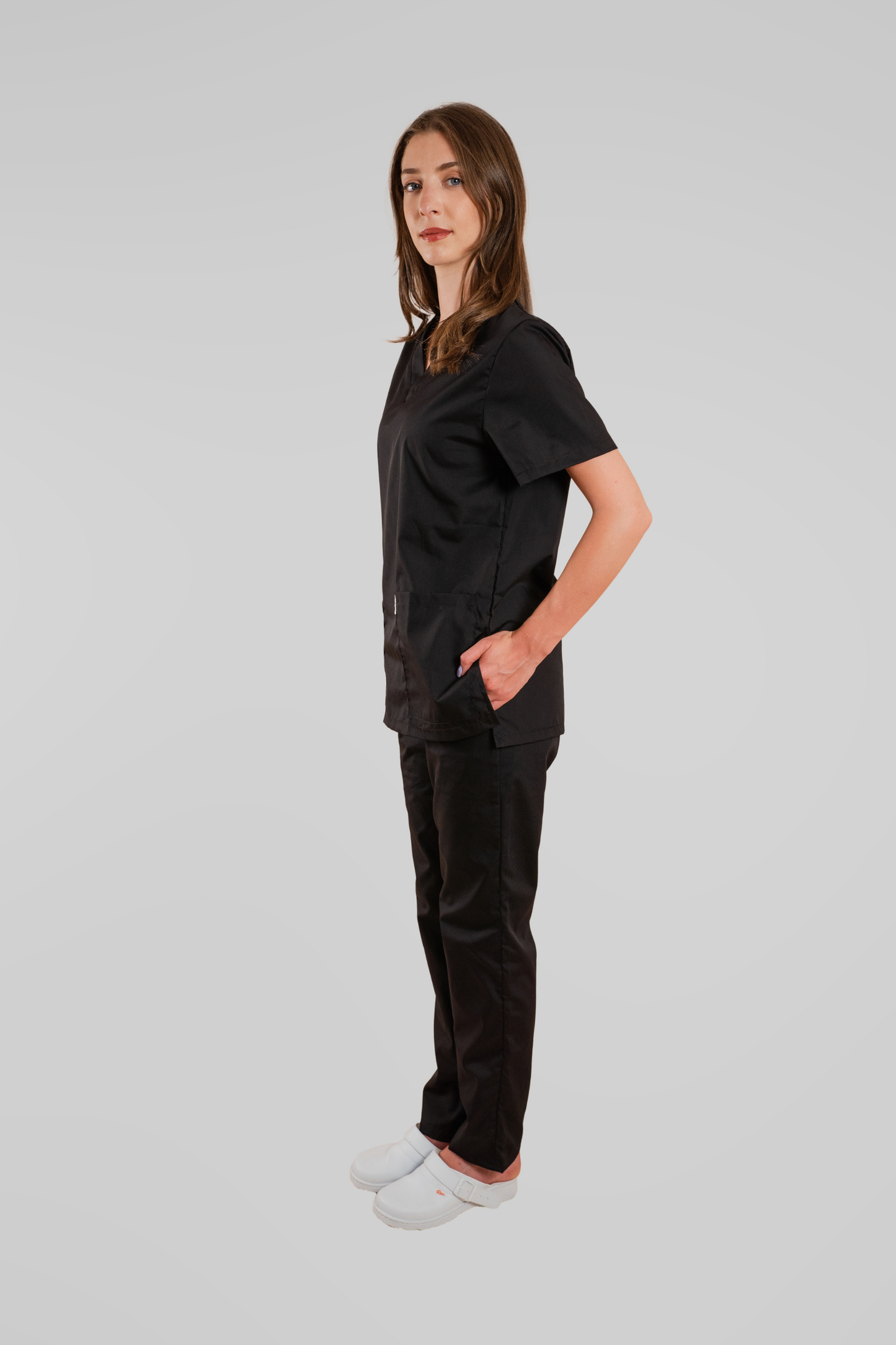 Costum medical unisex poplin 115g negru Albert