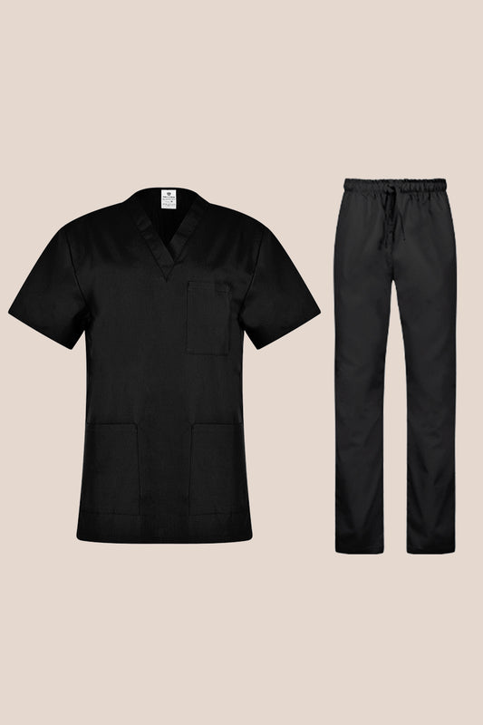 Costum medical tercot 110g negru unisex Cesare