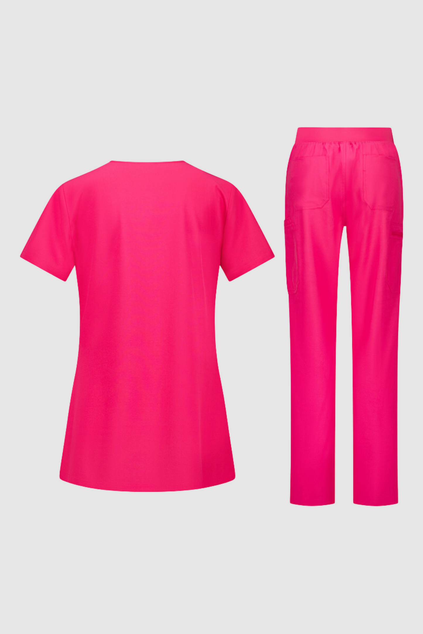 Costum medical stretch poliester 170g fucsia dama Bella