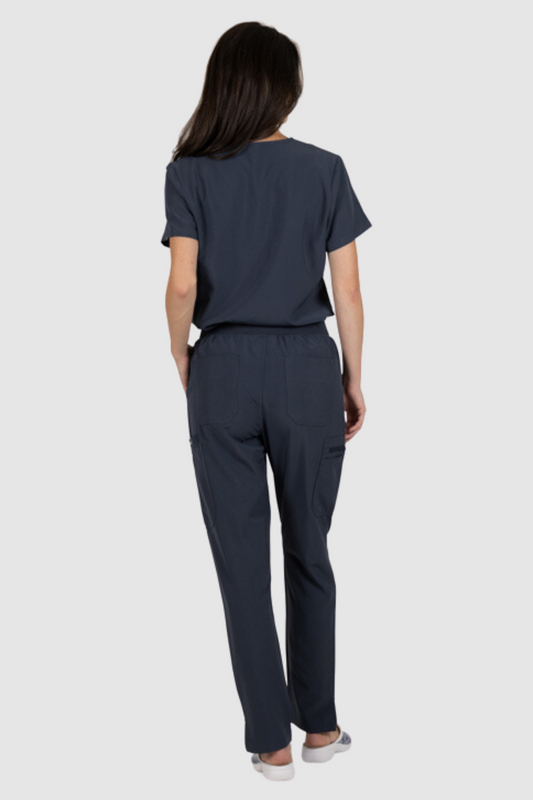 Costum medical gri dama poliester-elastan 170g Bella