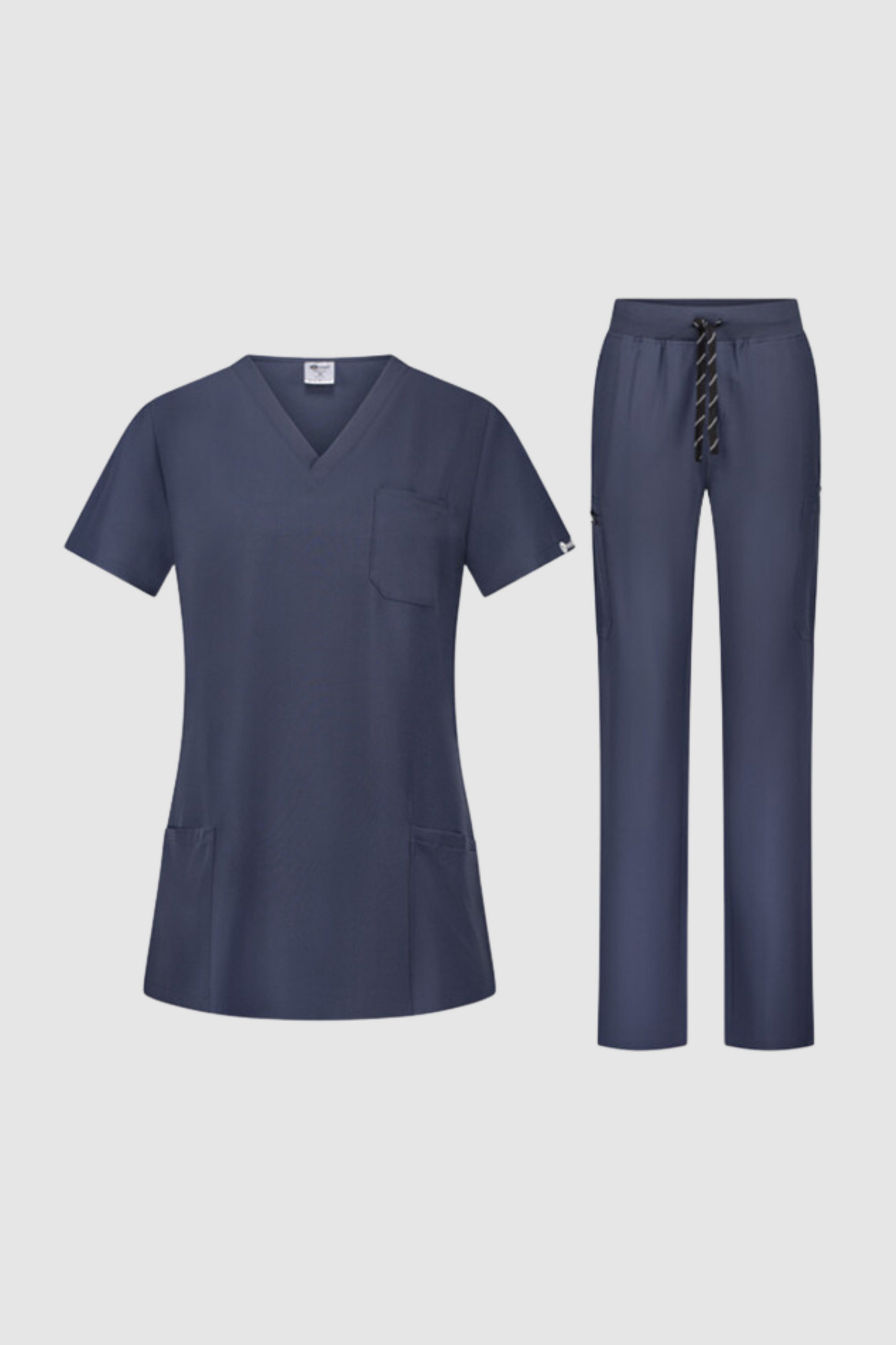 Costum medical gri dama poliester-elastan 170g Bella