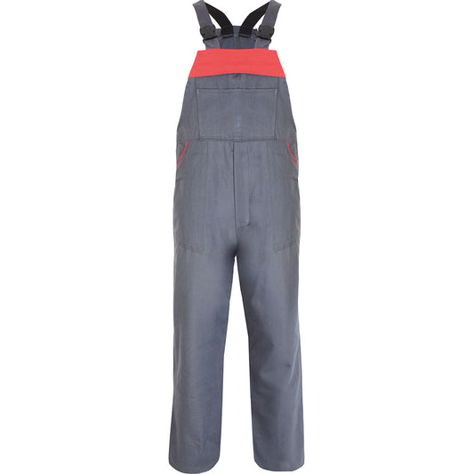 Costum salopeta lucru Gino gri/rosu (5B04)