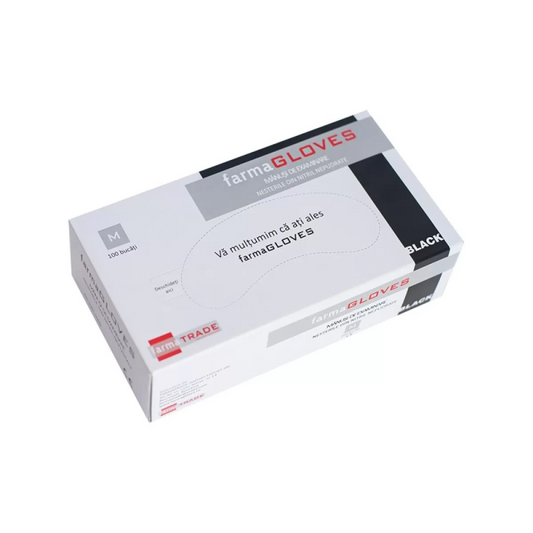 Manusi nitril nepudrate negre 3.5g FarmaGloves 100buc