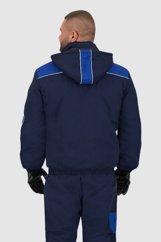Geaca de iarna impermeabila matlasata bumbac bleumarin Zeus
